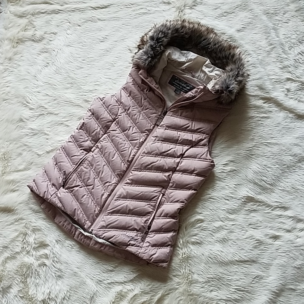 Women's Eddie Bauer Sleeveless Fur Hood Vest